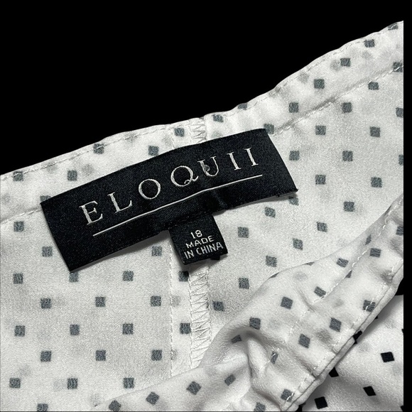 Eloquii White and Black Polka Dot One Shoulder Blouse 18 - Picture 4 of 8